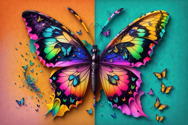 Butterfly design with multi color