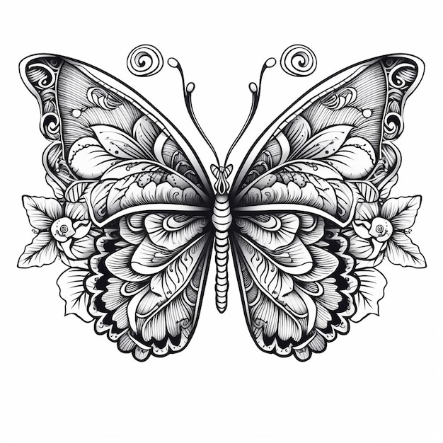 a butterfly drawing with the words butterfly on it