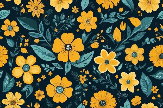 Butterfly flower background yellow pattern