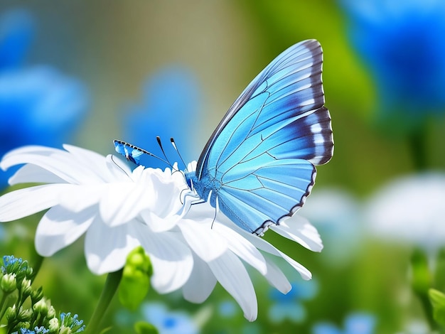 Butterfly on the flower in nature