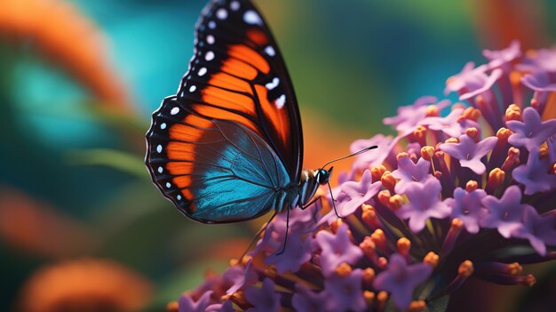 A butterfly on a flower with the word butterfly on it