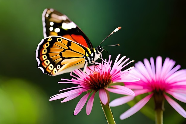 A butterfly on a flower with the word butterfly on it