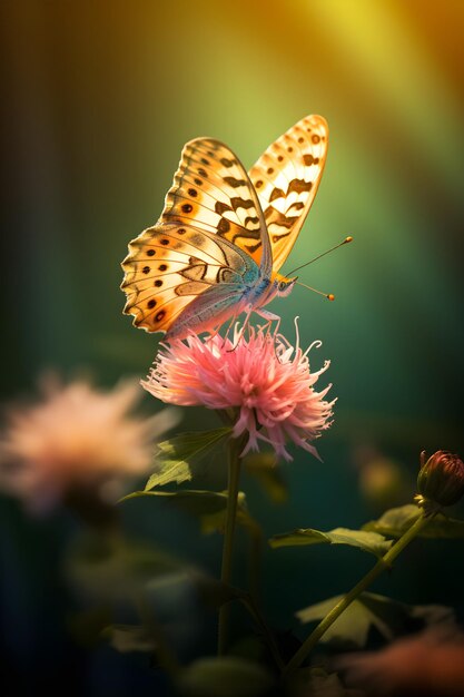 Photo butterfly in flower