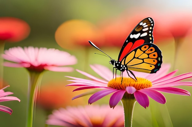 A butterfly on a flower