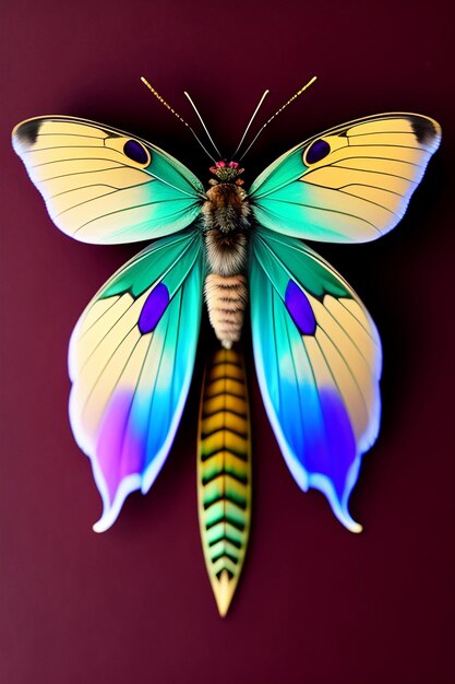 A butterfly flying over a flower