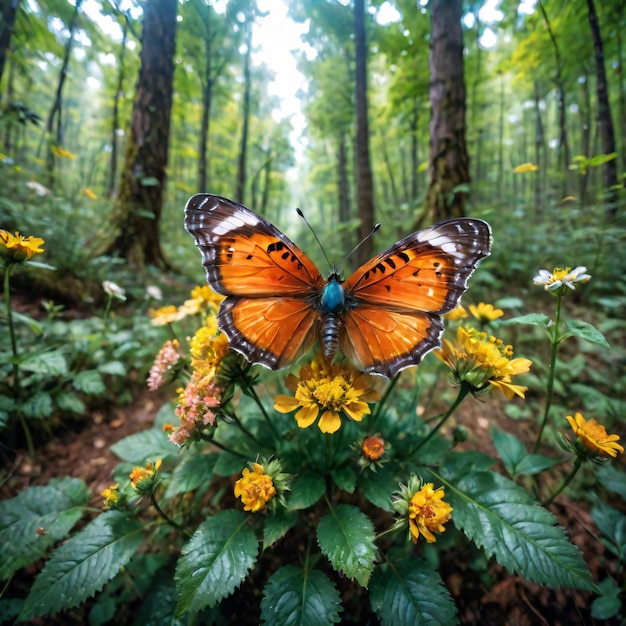 butterfly on a forest flower