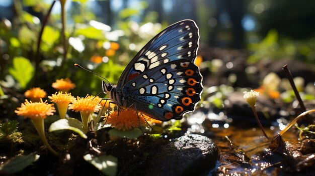 Photo a butterfly on grass glower