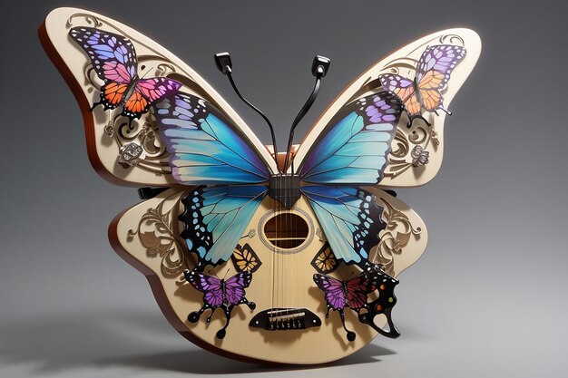 Photo butterfly guitar