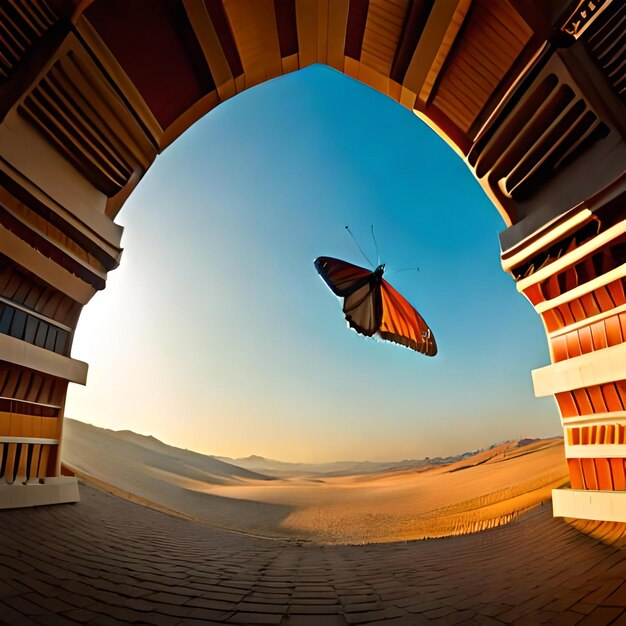 Butterfly in house garden