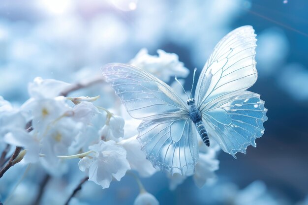 butterfly in ice and snow