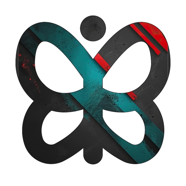 butterfly icon diagonal black green red
