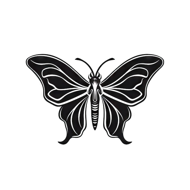 Photo butterfly icon moth symbol flying insect silhouette minimal butterflies wings pictogram ornithoptera alexandrae generative ai illustration