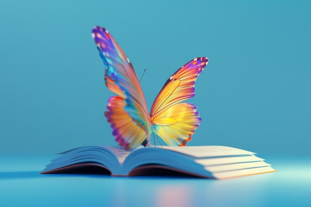 Photo a butterfly is on top of an open book