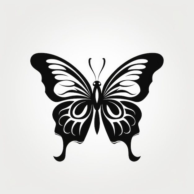Логотип бабочки черно-белый, сгенерированный ИИ