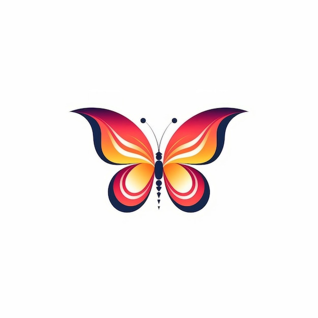 Butterfly Logo Silhouettes On White Background