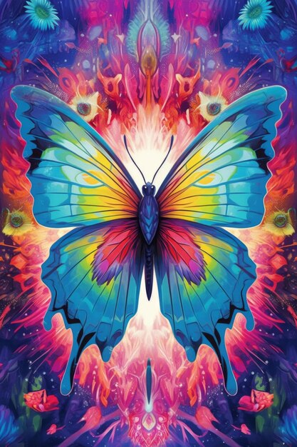 Butterfly multicolour coloring cover