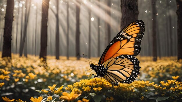 Photo butterfly in nature happy childhood concept ai generated image ai