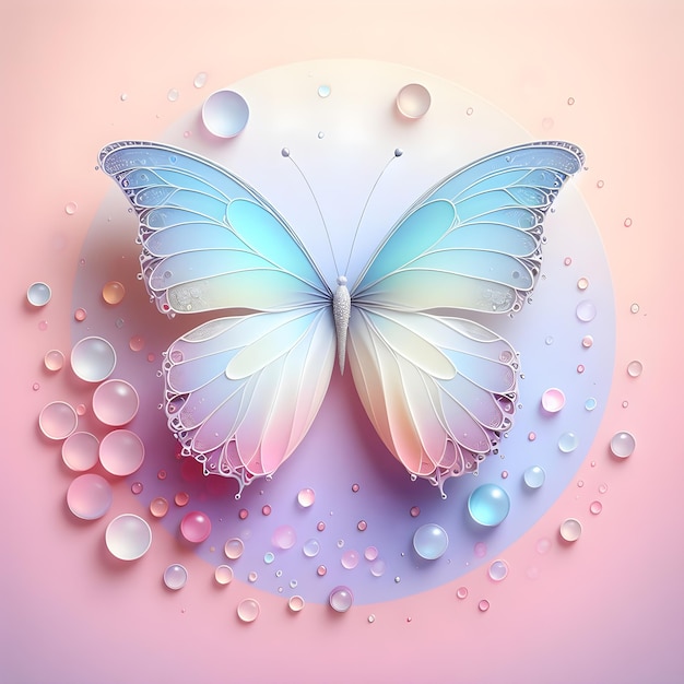 Butterfly in pastel color with best background