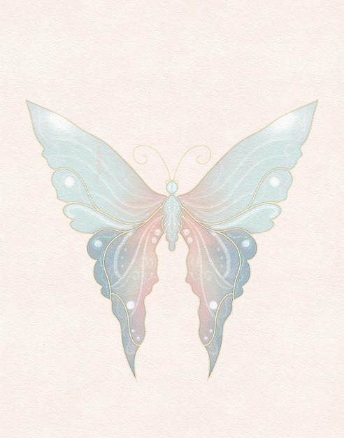 Butterfly pastel vintage drawing butterfly wings