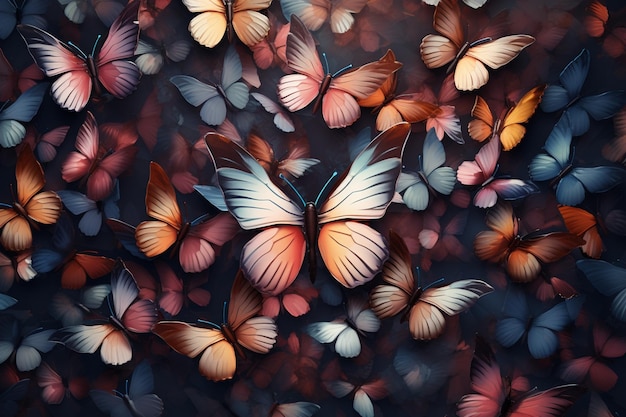 落ち着いた色の蝶模様