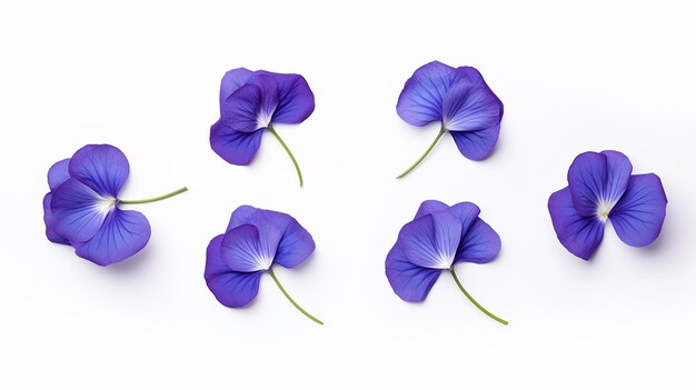 Butterfly pea flowers isolated on white background