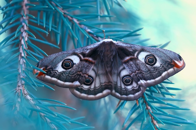 butterfly peacock-eye nocturnal / insect beautiful butterfly peacock-eye, in the wild