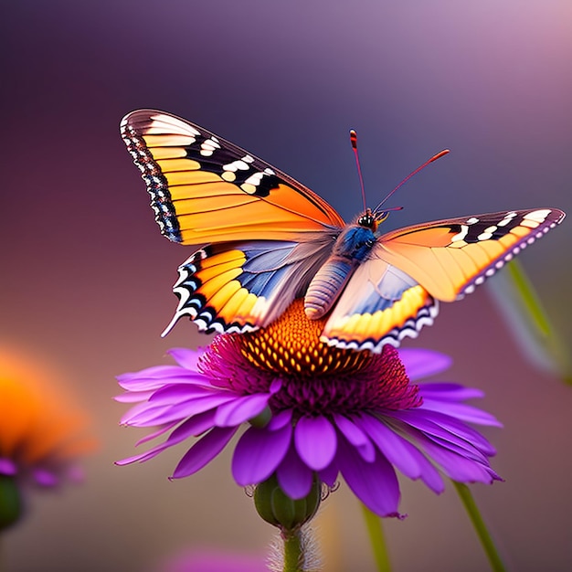 A butterfly perched on a flower