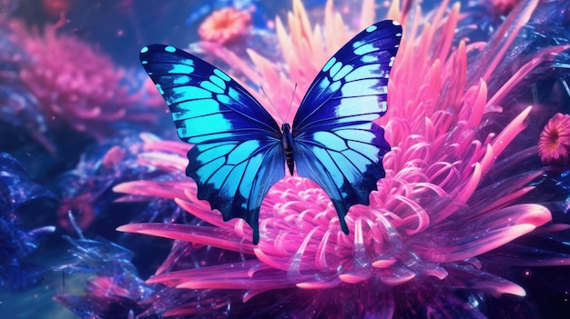 A butterfly on a pink flower