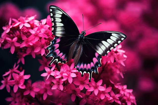 Butterfly on a pink flower