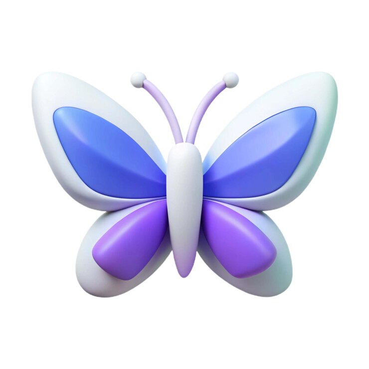 Photo a butterfly shaped object with a white background