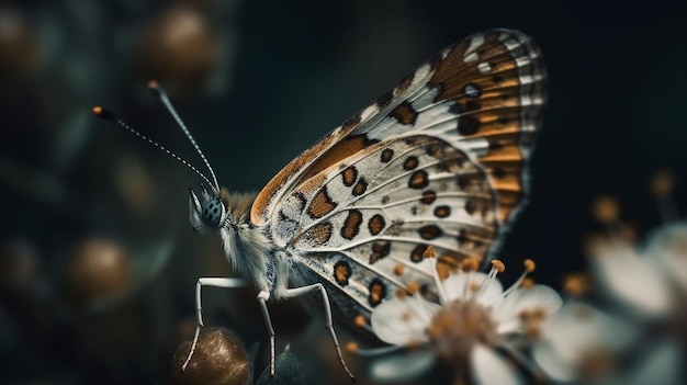Бабочка сидит на цветке со словом "бабочка"
