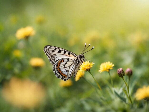 Butterfly on the spring field