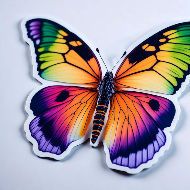 Butterfly sticker for kids on white background