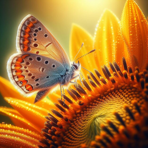 Butterfly on a sunflower