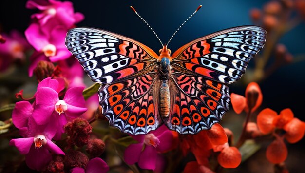 бабочка, которая находится на цвете со словами бабочка на нем