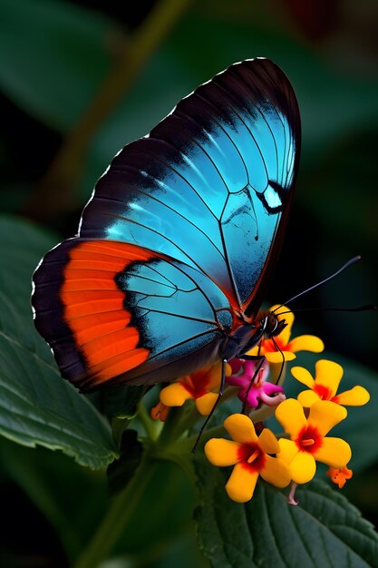 A butterfly that is on a flower