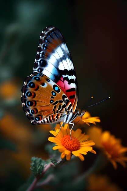 A butterfly that is on a flower