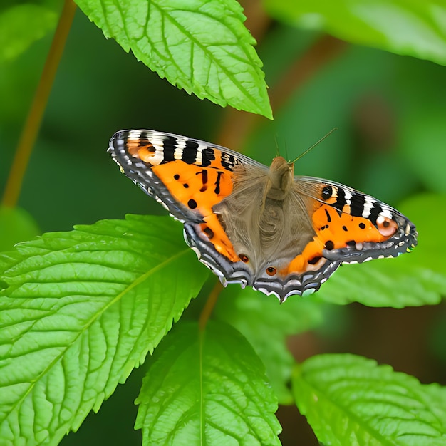a butterfly that is on a leaf with the letters don it