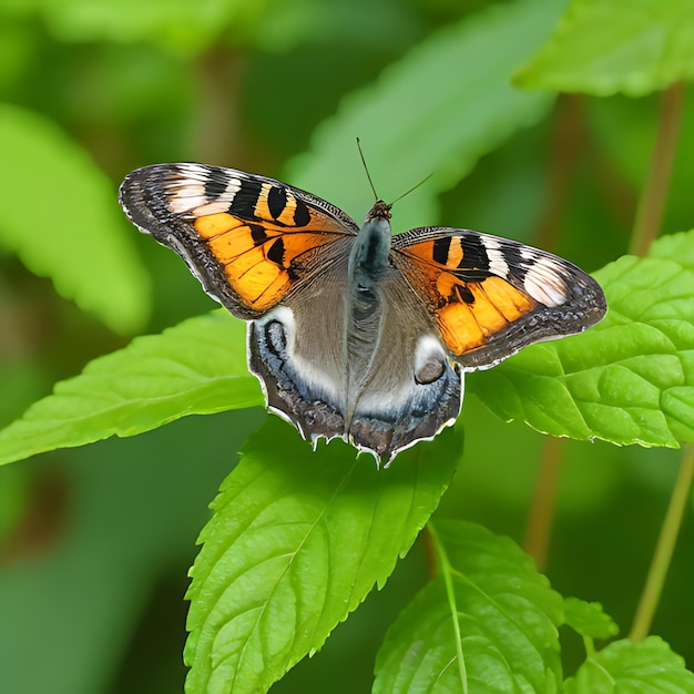 Photo a butterfly that is on a leaf with the word butterfly on it