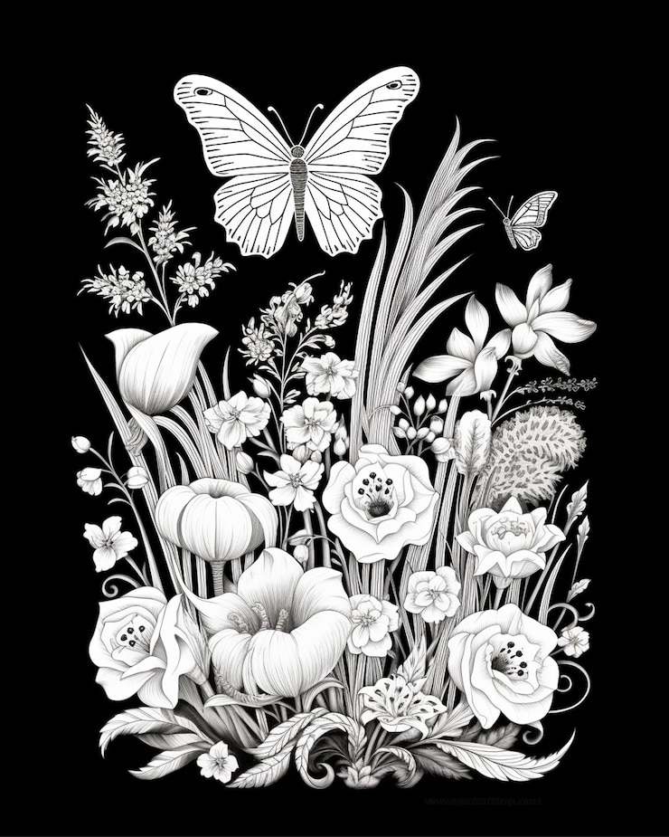 फोटो butterfly top embroidery stencil