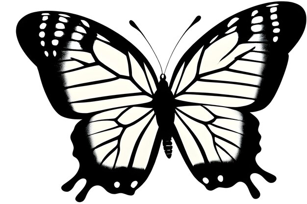 Foto farfalla su uno sfondo bianco