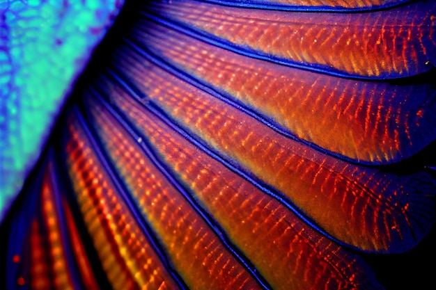 Butterfly Wing Texture Background Insect Wings Macro Pattern Butterfly Wing Closeup Generative AI Illustration