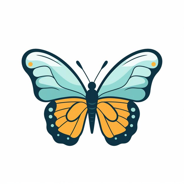Photo a butterfly with a blue and green design on the side of it