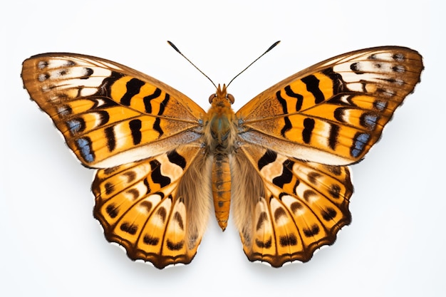 날개에 갈색과 검은색 패턴을 가진 나비