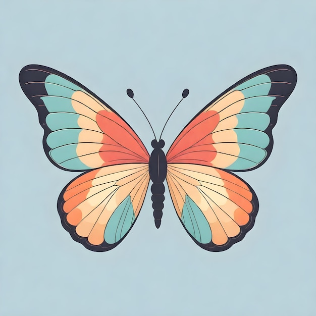 a butterfly with a colorful butterfly on the front of it