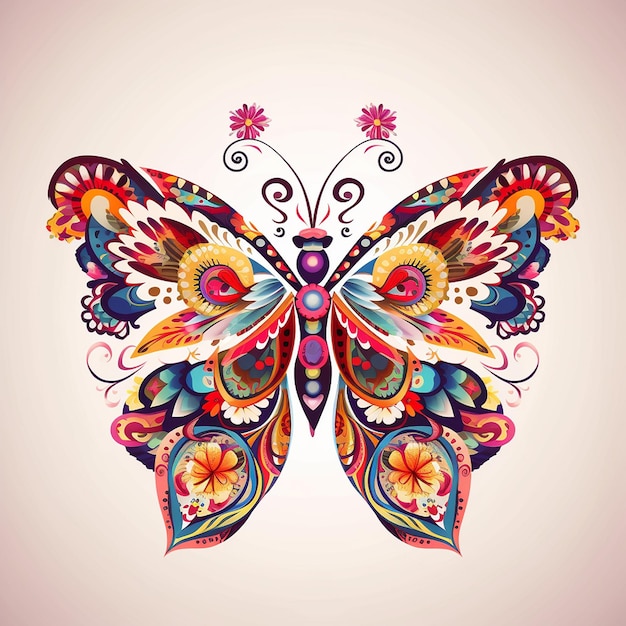 a butterfly with a colorful pattern on it