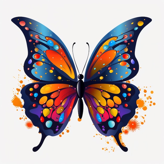 A butterfly with colorful spots on it