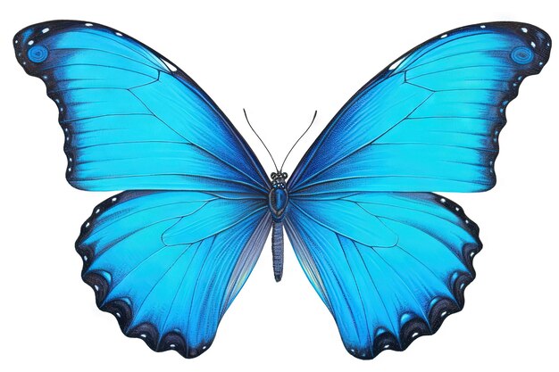 Бабочка с красочными крыльями, изолированными на белом Generative AI