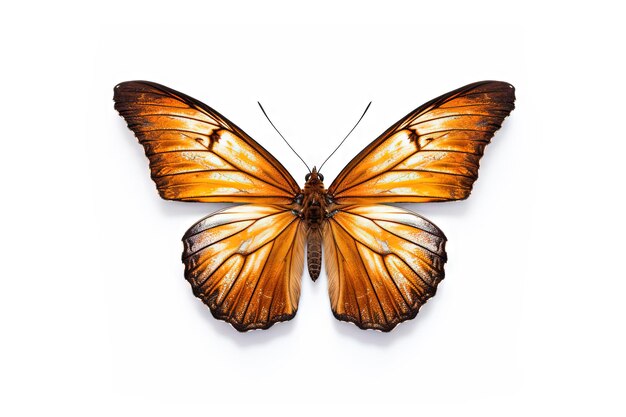 Photo butterfly with colorful wings isolated on white generative ai