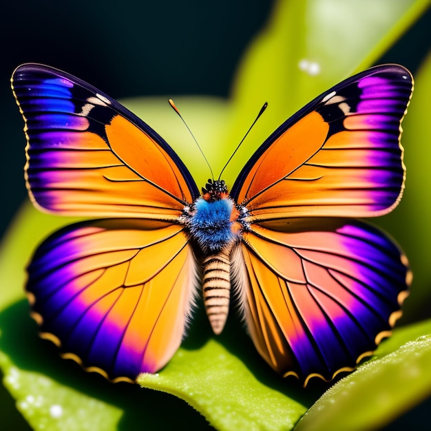 A butterfly with colorful wings